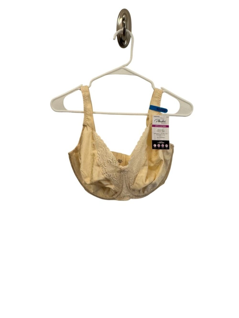 NWT ivory Playtex bra size 40DDD